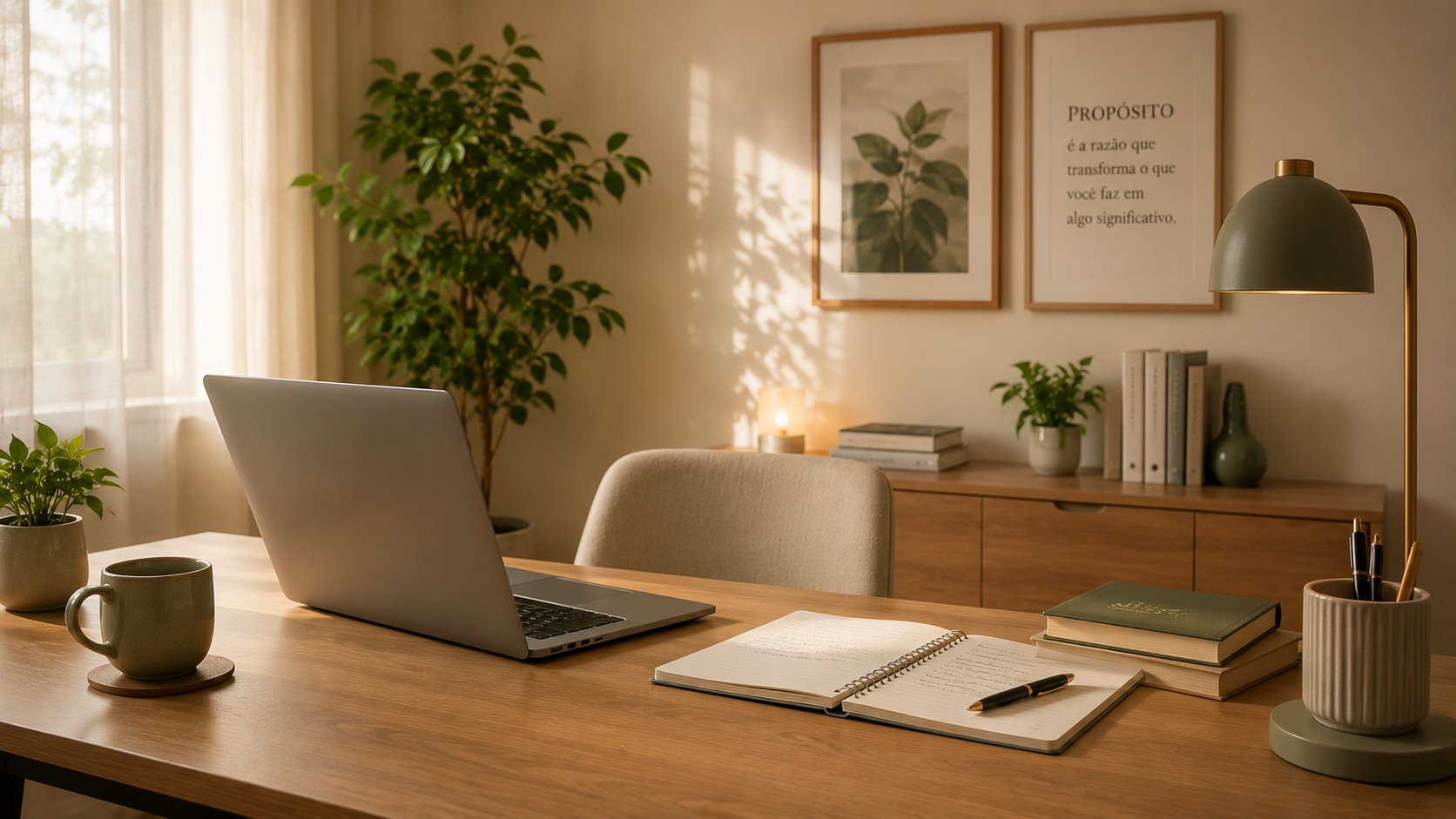 Espaço de trabalho de profissional liberal em home office